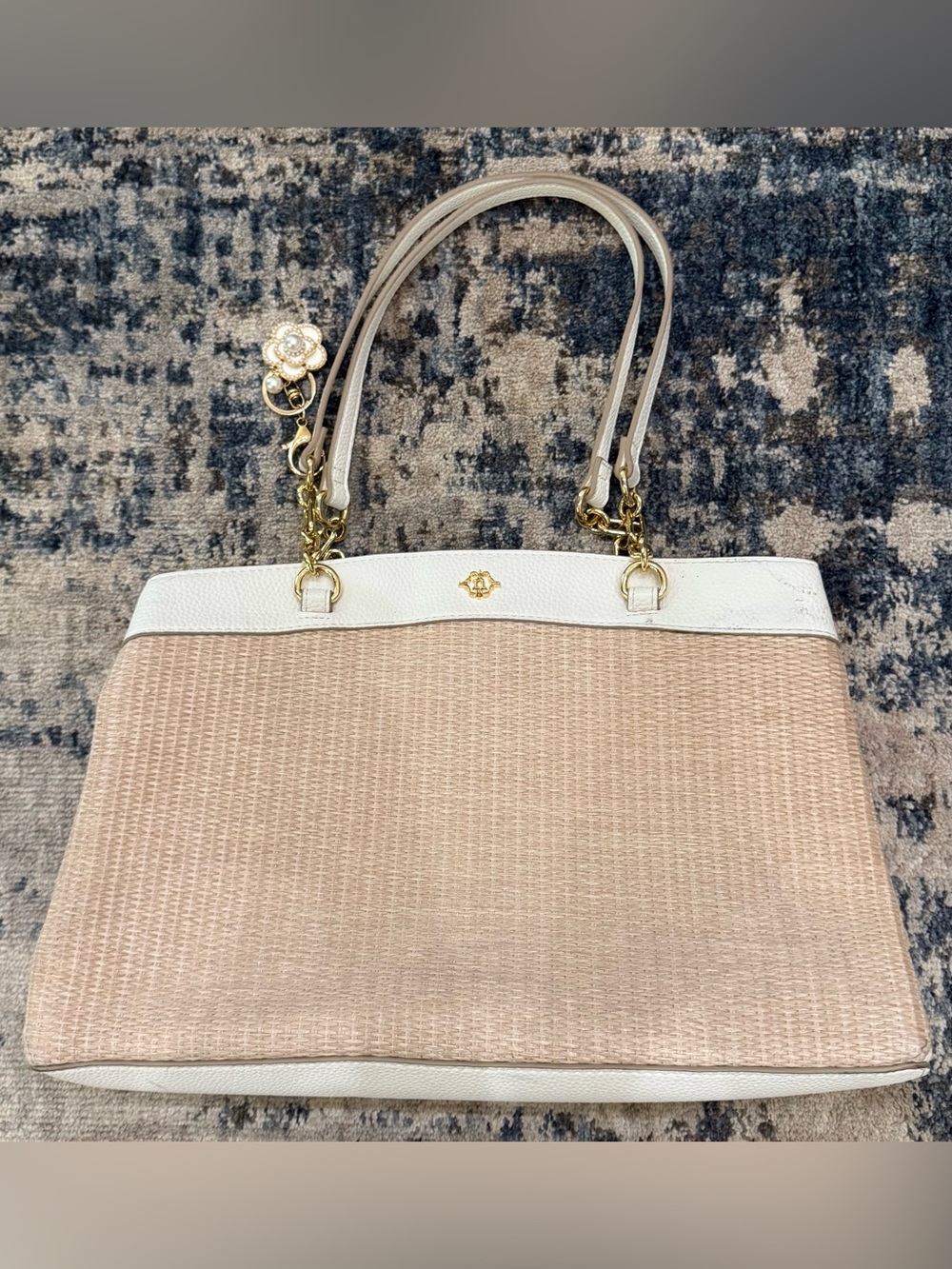 $30 Nanette Lapore woven raffia shoulder bag tote